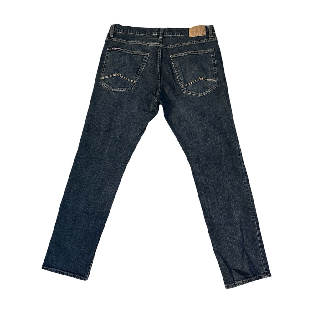 Polo Jeans Mens 36 x 32 Navy Blue Active Stretch Straight Preppy Denim - Picture 2 of 16